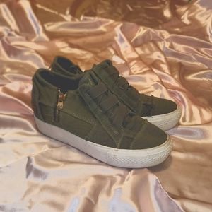 Dark Olive Green Blowfish Platform Sneakers